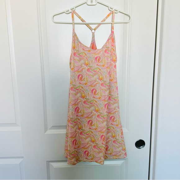 NEW NWT OUTDOOR VOICES The Exercise Dress In Pink Marble Built In Shorts Size M - Picture 4 of 10